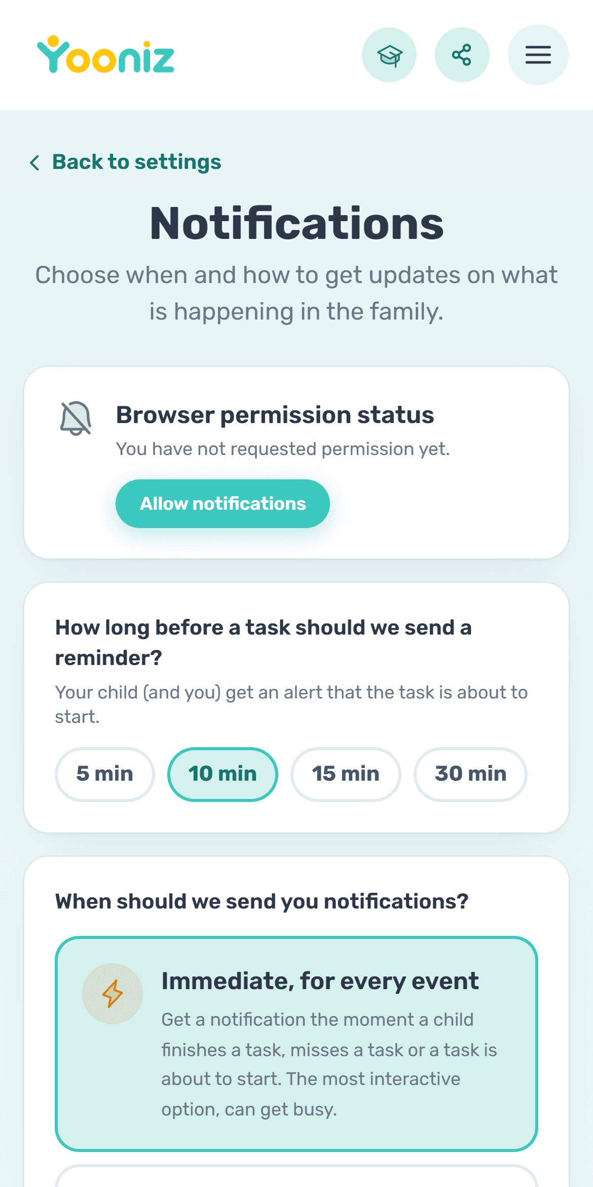 Set notifications and reminders